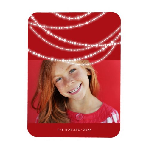 Merry  Bright Sparkling Lights Christmas Photo Magnet