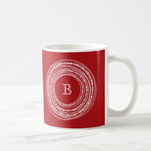 Merry  Bright Sparkling Lights Monogram Christmas Coffee Mug