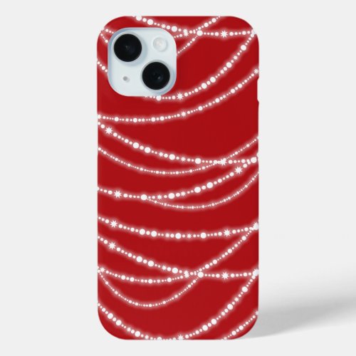 Merry  Bright Sparkling Lights Stylish Christmas iPhone 15 Case