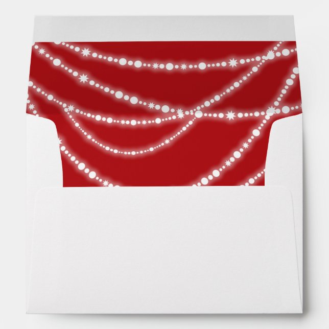 Merry & Bright Sparkling Lights Stylish Christmas Envelope (Back (Bottom))