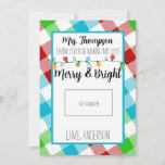 Merry &amp; Bright Teacher Christmas Gift Card
