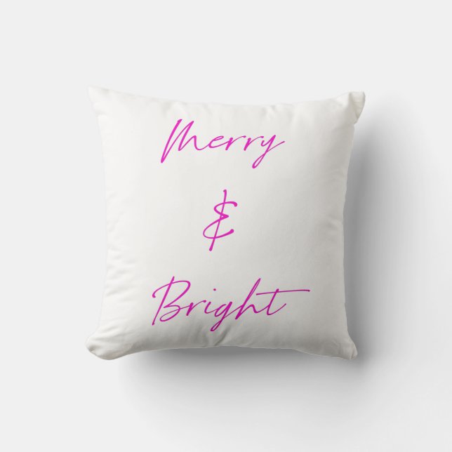 Merry & Bright Throw Pillow (Front)