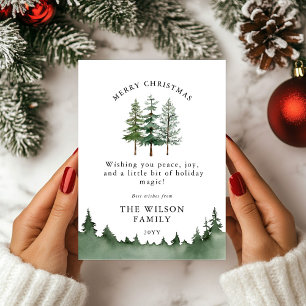 Merry & Bright – Watercolor Forest Christmas Invitation