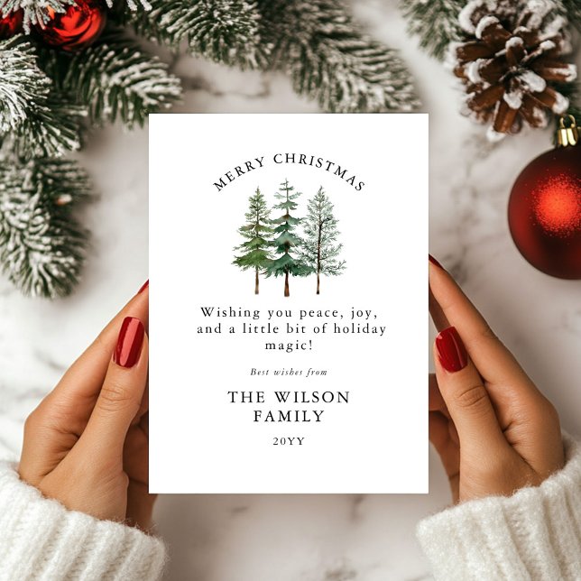 Merry & Bright – Watercolor Forest Christmas Invitation (Creator Uploaded)