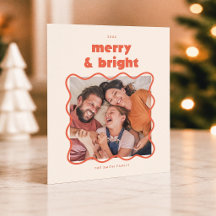 Merry & Bright Wavy Frame Budget Photo Christmas