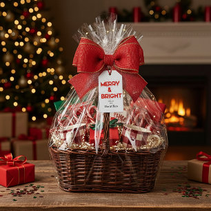 Merry & Bright with snowflakes personalized  Gift Tags