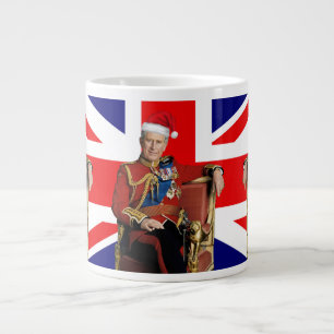 Merry British Christmas King Charles III  Giant Coffee Mug