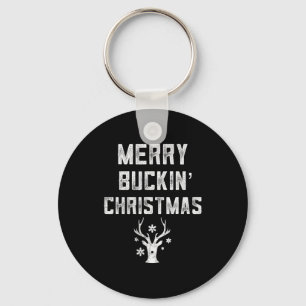 Merry Buckin' Christmas Redneck Costume Reindeer D Keychain