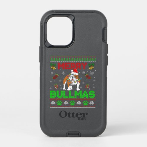 Merry Bullmas Christmas Bulldog Lover Dog Owner OtterBox Defender iPhone 12 Mini Case