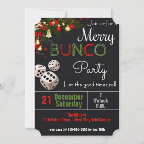 Merry Bunco Party Invitation