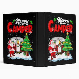 Merry Camper Christmas Santa Camper Camping Truck 3 Ring Binder