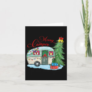 Merry Camper Christmas Santa Camper Camping Truck Card