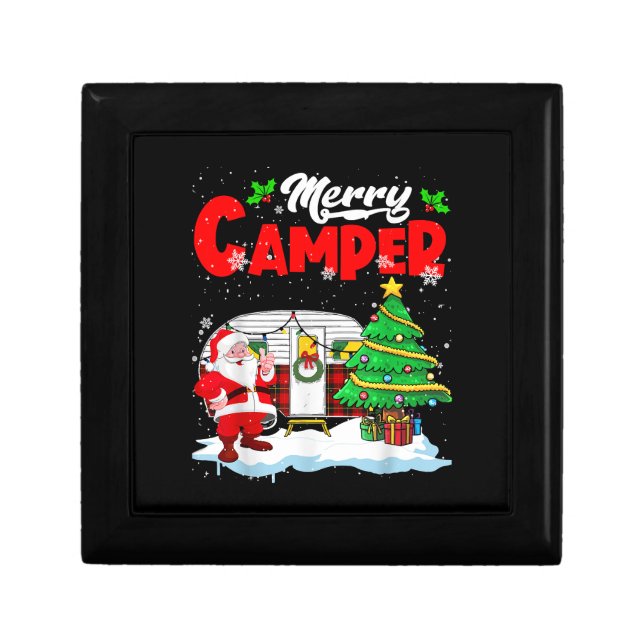 Merry Camper Christmas Santa Camper Camping Truck  Gift Box (Front)
