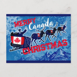 Merry Canada Christmas postcard