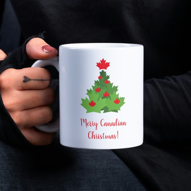 Merry Canadian Maple Leaf Flag Christmas Coffee Mug (Creator Uploaded)