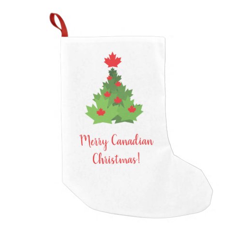 Merry Canadian Maple Leaf Flag Christmas Small Christmas Stocking