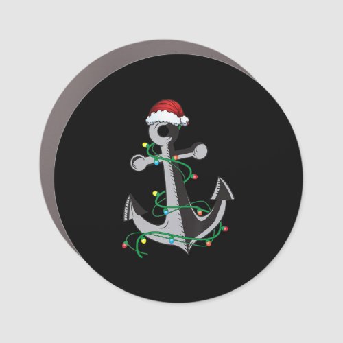 Merry Captain Santa Xmas Light Anchor Christmas Car Magnet