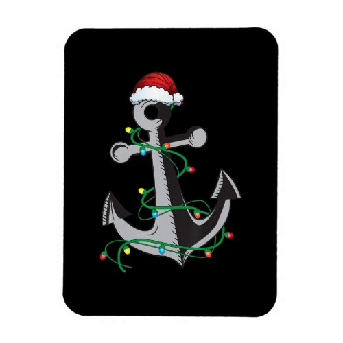 Merry Captain Santa Xmas Light Anchor Christmas Magnet