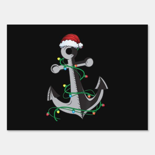 Merry Captain Santa Xmas Light Anchor Christmas Sign