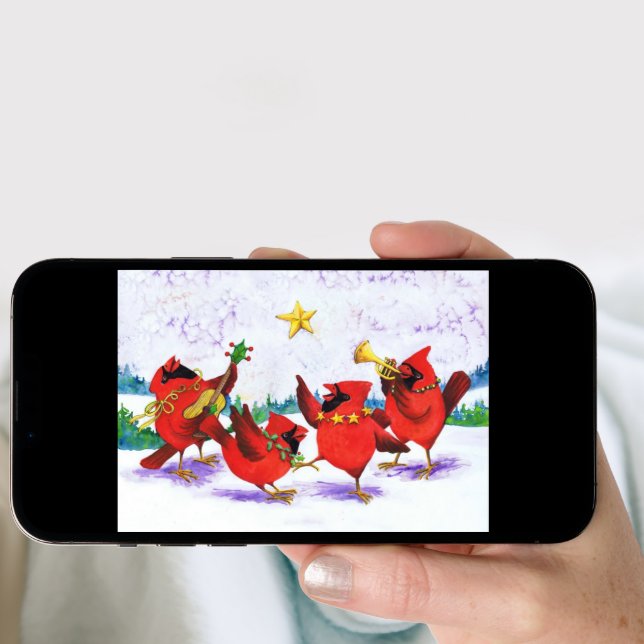 Merry Cardinal Christmas Quartet! Holiday Card (Front Digital)