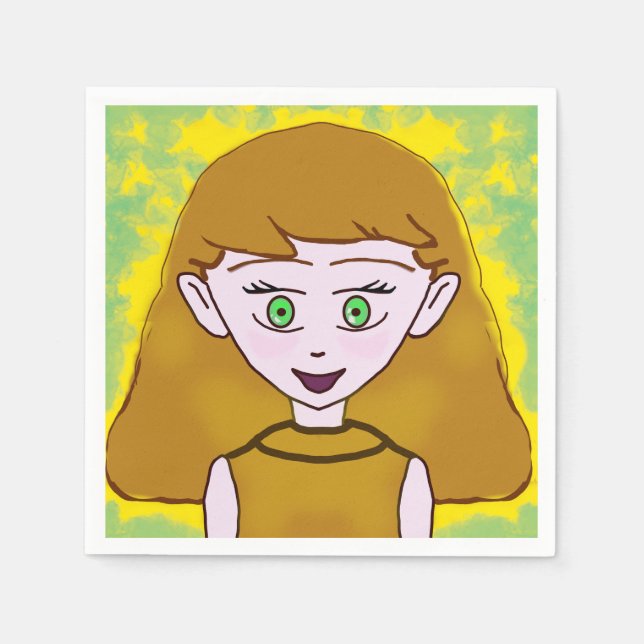 Merry Cartoon Paper Napkin (Front)