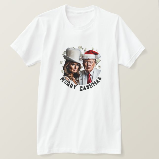 Merry Cashmas Trump Christmas T-Shirt (Design Front)