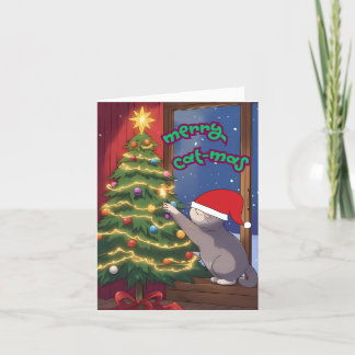 Merry Cat-mas Cute Design Holiday Card