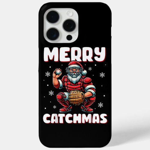 Merry Catchmas Santa Claus Baseball Catcher Xmas C iPhone 15 Pro Max Case