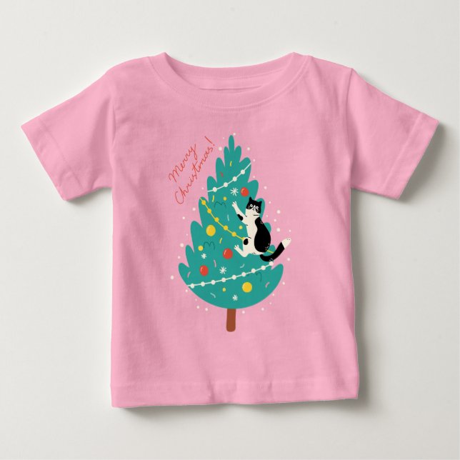 Merry Catmas - A Purr-fect Christmas Climb Baby T-Shirt (Front)