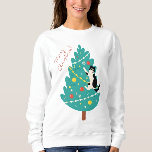 Merry Catmas - A Purr-fect Christmas Climb Sweatshirt (Front)