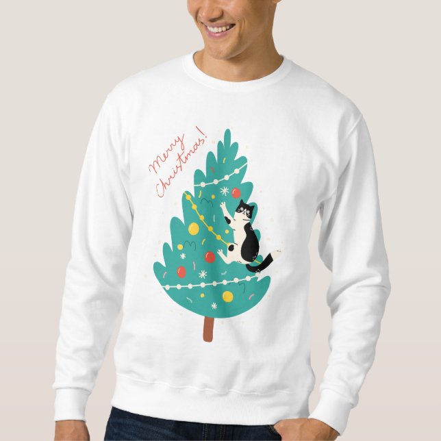 Merry Catmas - A Purr-fect Christmas Climb Sweatshirt (Front)