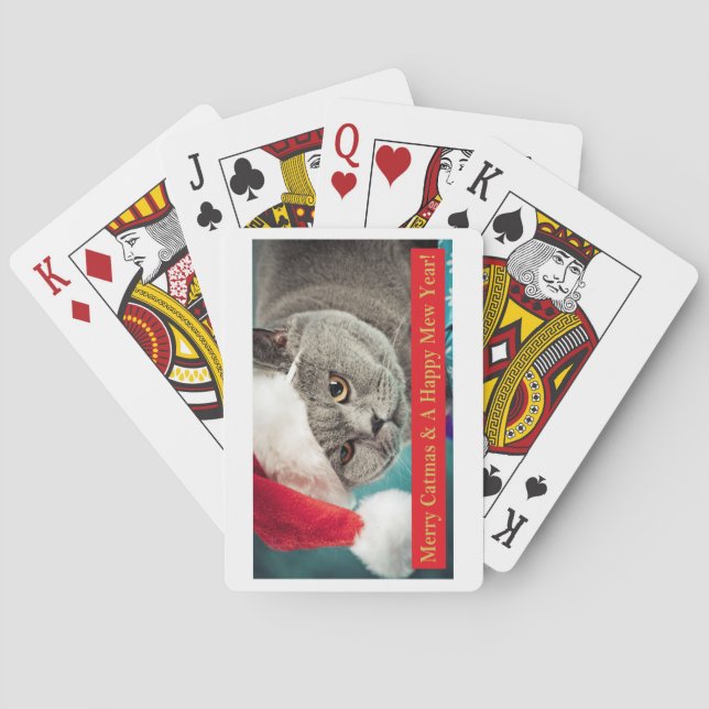 Merry Catmas and A Happy Mew Year! Poker Cards (Back)