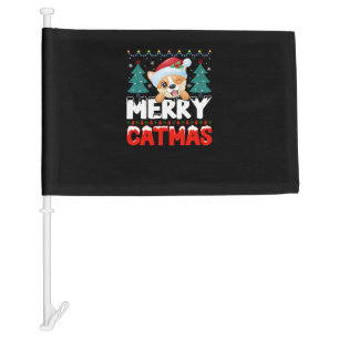 Merry Catmas   Car Flag