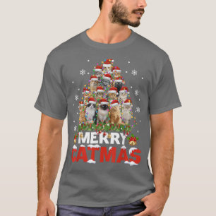 Merry Catmas Cat Christmas Pajamas Xmas Ugly Sweat T-Shirt
