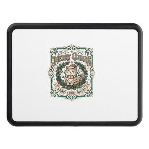 Merry Catmas Cat Christmas Vintage Vector Art Shir Hitch Cover