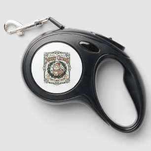 Merry Catmas Cat Christmas Vintage Vector Art Shir Retractable Pet Leash