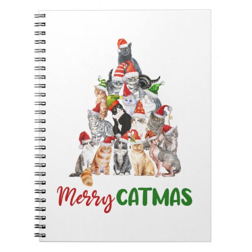 Merry Catmas Cat Lovers Christmas Notebook