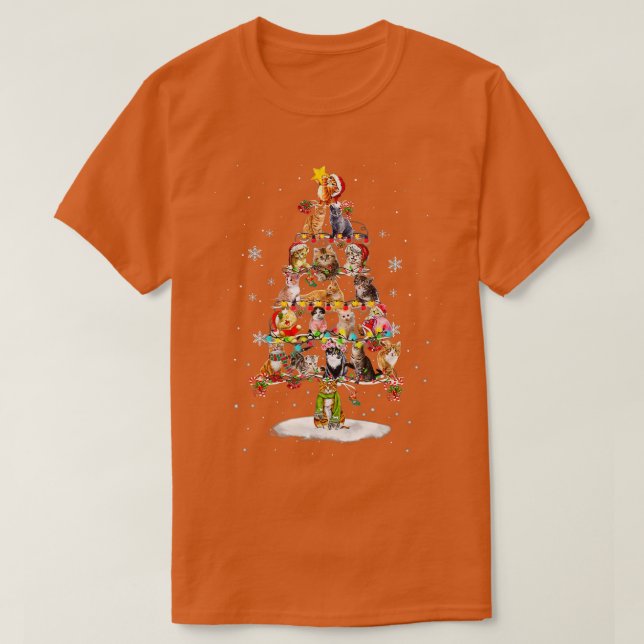Merry Catmas Cat Mountain Christmas Tree Not Ugly  T-Shirt (Design Front)