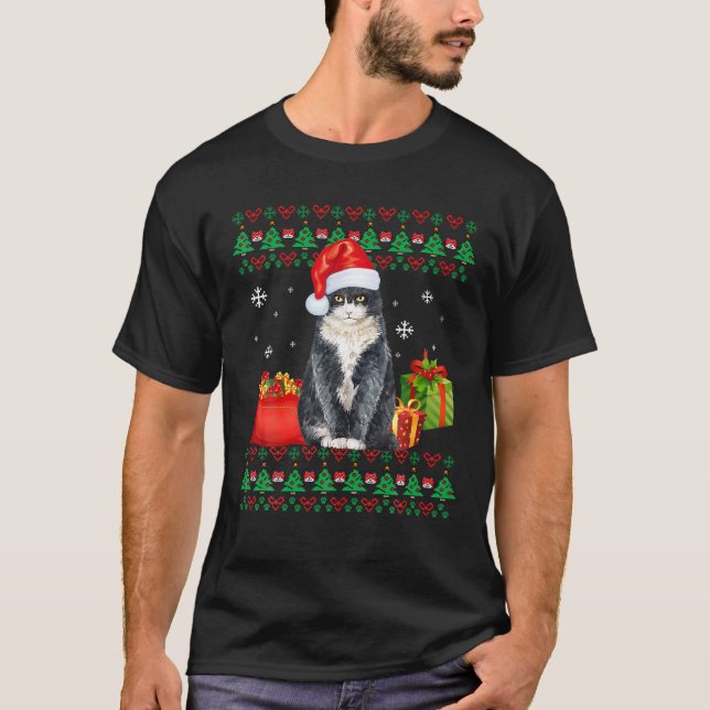 Merry Catmas Cat Ugly Christmas British Shorthair T-Shirt (Front)
