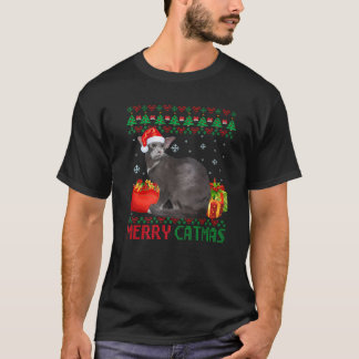 Merry Catmas Cat Ugly Christmas Oriental Cat Mom D T-Shirt