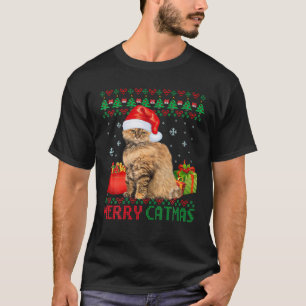 Merry Catmas Cat Ugly Christmas Selkirk Rex Cat Mo T-Shirt