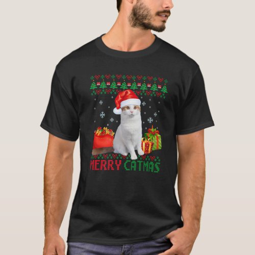 Merry Catmas Cat Ugly Christmas Turkish Van Mom Da T_Shirt