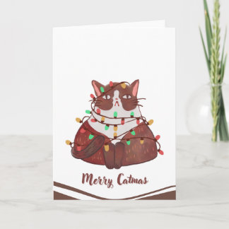 Merry Catmas Christmas Card Fun Festive