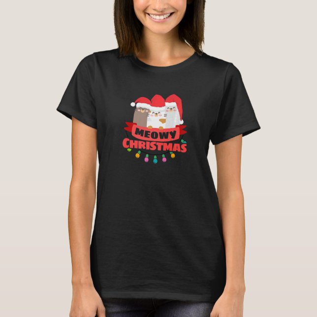 Merry Catmas Christmas Cats Xmas Holiday   T-Shirt (Front)