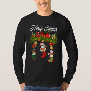 Merry Catmas Christmas Cute Cats In Socks Cat  Kid T-Shirt