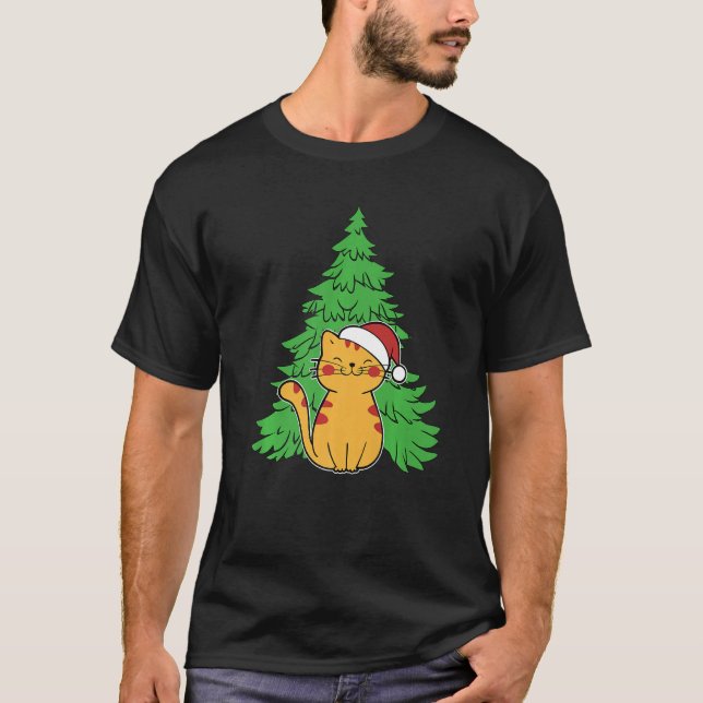 Merry Catmas Christmas Family Matching Santa Kitte T-Shirt (Front)