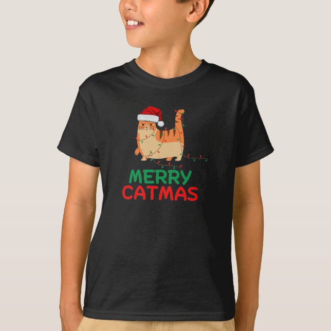 Merry Catmas Christmas Funny  T-Shirt (Front)