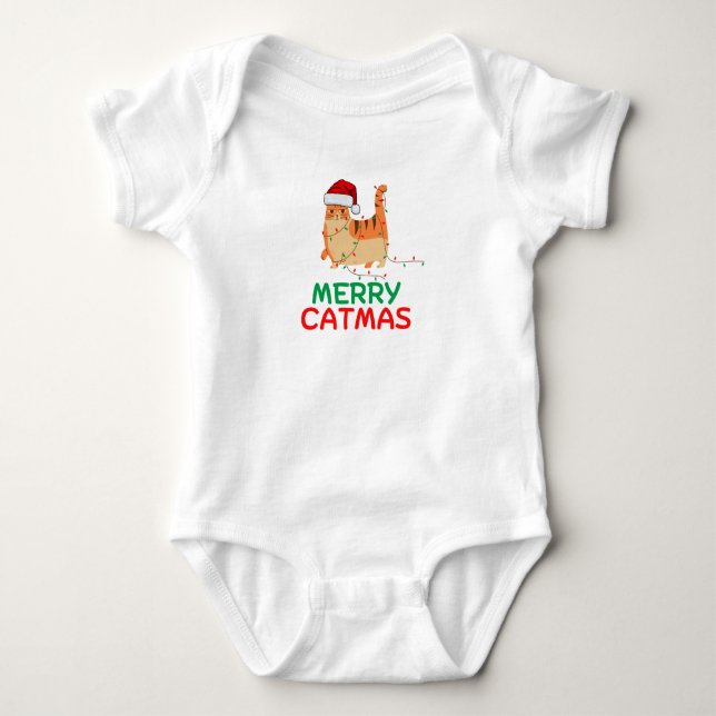 Merry Catmas Christmas Funny  T-Shirt Baby Bodysuit (Front)