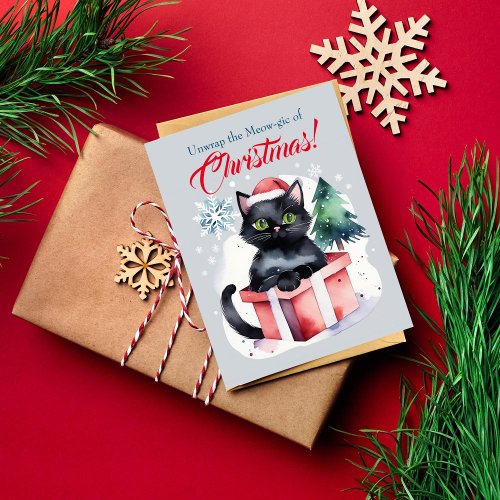 Merry catmas Christmas greetings for cat people Po Postcard
