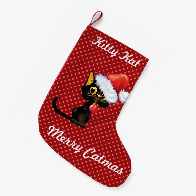 Merry Catmas Christmas Stocking (Front (Hanging))